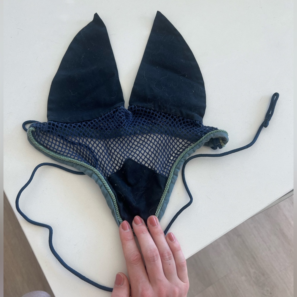 Ear bonnet for horse navy blue